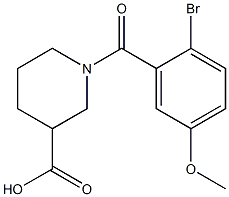 1-(2-bromo-5-methoxybenzoyl)piperidine-3-carboxylic acid 化学構造式