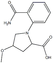 1-(2-carbamoylphenyl)-4-methoxypyrrolidine-2-carboxylic acid 化学構造式