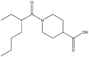 1-(2-ethylhexanoyl)piperidine-4-carboxylic acid 化学構造式