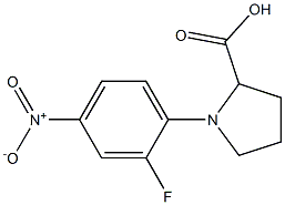 1-(2-fluoro-4-nitrophenyl)pyrrolidine-2-carboxylic acid Structure