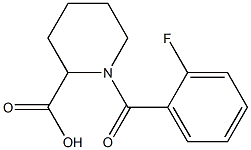 1-(2-fluorobenzoyl)piperidine-2-carboxylic acid 化学構造式