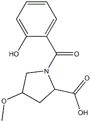 1-(2-hydroxybenzoyl)-4-methoxypyrrolidine-2-carboxylic acid,,结构式
