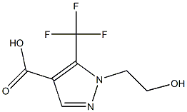 1-(2-hydroxyethyl)-5-(trifluoromethyl)-1H-pyrazole-4-carboxylic acid 化学構造式