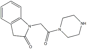 1-(2-oxo-2-piperazin-1-ylethyl)-1,3-dihydro-2H-indol-2-one,,结构式