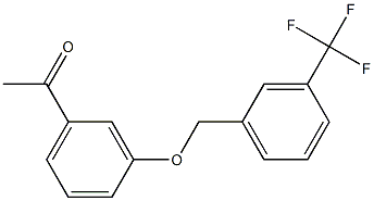 1-(3-{[3-(trifluoromethyl)phenyl]methoxy}phenyl)ethan-1-one Struktur