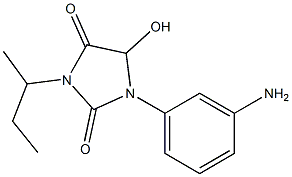 1-(3-aminophenyl)-3-(butan-2-yl)-5-hydroxyimidazolidine-2,4-dione 化学構造式