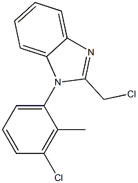1-(3-chloro-2-methylphenyl)-2-(chloromethyl)-1H-1,3-benzodiazole,,结构式