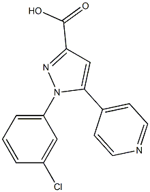 1-(3-chlorophenyl)-5-(pyridin-4-yl)-1H-pyrazole-3-carboxylic acid Structure