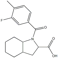 1-(3-fluoro-4-methylbenzoyl)octahydro-1H-indole-2-carboxylic acid Struktur