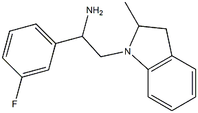 1-(3-fluorophenyl)-2-(2-methyl-2,3-dihydro-1H-indol-1-yl)ethan-1-amine,,结构式