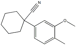 1-(3-methoxy-4-methylphenyl)cyclohexane-1-carbonitrile,,结构式