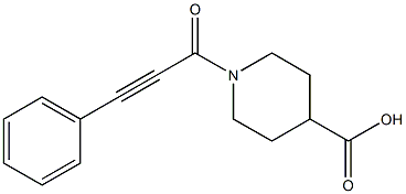 1-(3-phenylprop-2-ynoyl)piperidine-4-carboxylic acid 化学構造式