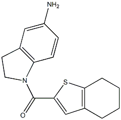 1-(4,5,6,7-tetrahydro-1-benzothiophen-2-ylcarbonyl)-2,3-dihydro-1H-indol-5-amine 化学構造式