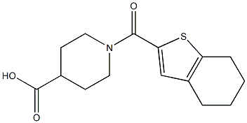1-(4,5,6,7-tetrahydro-1-benzothiophen-2-ylcarbonyl)piperidine-4-carboxylic acid,,结构式
