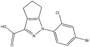 1-(4-bromo-2-chlorophenyl)-1,4,5,6-tetrahydrocyclopenta[c]pyrazole-3-carboxylic acid Struktur