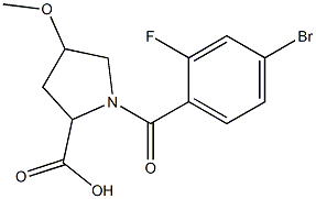 1-(4-bromo-2-fluorobenzoyl)-4-methoxypyrrolidine-2-carboxylic acid Structure