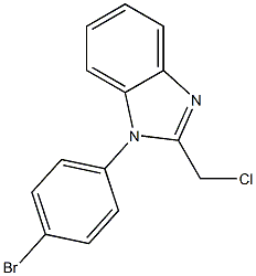 1-(4-bromophenyl)-2-(chloromethyl)-1H-1,3-benzodiazole,,结构式