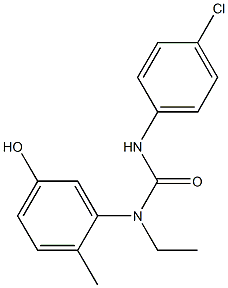 1-(4-chlorophenyl)-3-ethyl-3-(5-hydroxy-2-methylphenyl)urea 化学構造式