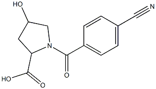 1-(4-cyanobenzoyl)-4-hydroxypyrrolidine-2-carboxylic acid,,结构式