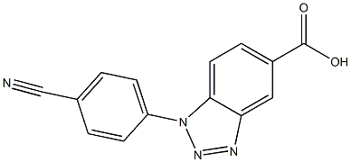 1-(4-cyanophenyl)-1H-1,2,3-benzotriazole-5-carboxylic acid,,结构式