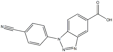 1-(4-cyanophenyl)-1H-1,2,3-benzotriazole-5-carboxylic acid 结构式