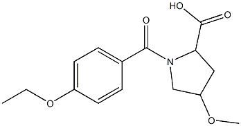 1-(4-ethoxybenzoyl)-4-methoxypyrrolidine-2-carboxylic acid 化学構造式