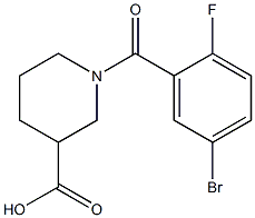 1-(5-bromo-2-fluorobenzoyl)piperidine-3-carboxylic acid,,结构式