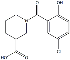 1-(5-chloro-2-hydroxybenzoyl)piperidine-3-carboxylic acid 结构式