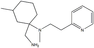 1-(aminomethyl)-N,3-dimethyl-N-[2-(pyridin-2-yl)ethyl]cyclohexan-1-amine 化学構造式