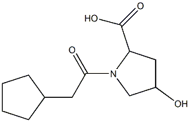 1-(cyclopentylacetyl)-4-hydroxypyrrolidine-2-carboxylic acid Structure