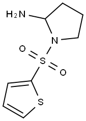 1-(thiophene-2-sulfonyl)pyrrolidin-2-amine,,结构式