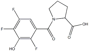 1-[(2,4,5-trifluoro-3-hydroxyphenyl)carbonyl]pyrrolidine-2-carboxylic acid Structure