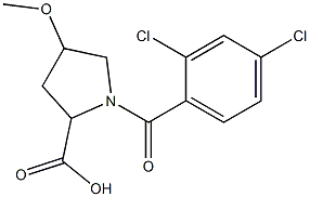 1-[(2,4-dichlorophenyl)carbonyl]-4-methoxypyrrolidine-2-carboxylic acid 化学構造式