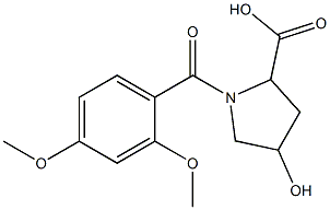 1-[(2,4-dimethoxyphenyl)carbonyl]-4-hydroxypyrrolidine-2-carboxylic acid,,结构式