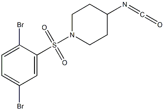 1-[(2,5-dibromobenzene)sulfonyl]-4-isocyanatopiperidine 化学構造式