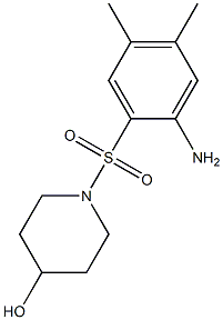 1-[(2-amino-4,5-dimethylbenzene)sulfonyl]piperidin-4-ol 结构式