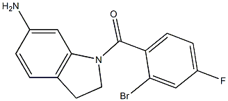 1-[(2-bromo-4-fluorophenyl)carbonyl]-2,3-dihydro-1H-indol-6-amine,,结构式