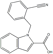 1-[(2-cyanophenyl)methyl]-1H-indole-2-carboxylic acid,,结构式