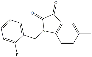 1-[(2-fluorophenyl)methyl]-5-methyl-2,3-dihydro-1H-indole-2,3-dione Struktur