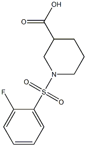 1-[(2-fluorophenyl)sulfonyl]piperidine-3-carboxylic acid 结构式