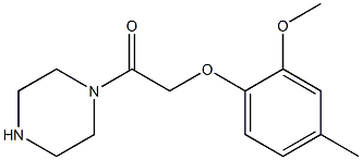 1-[(2-methoxy-4-methylphenoxy)acetyl]piperazine,,结构式