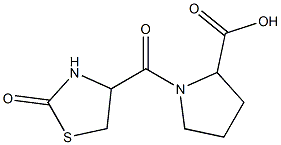 1-[(2-oxo-1,3-thiazolidin-4-yl)carbonyl]pyrrolidine-2-carboxylic acid,,结构式
