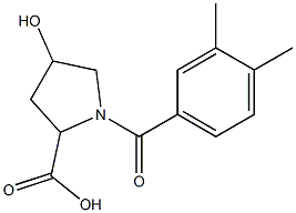 1-[(3,4-dimethylphenyl)carbonyl]-4-hydroxypyrrolidine-2-carboxylic acid,,结构式