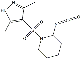 1-[(3,5-dimethyl-1H-pyrazole-4-)sulfonyl]-2-isocyanatopiperidine 化学構造式