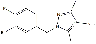 1-[(3-bromo-4-fluorophenyl)methyl]-3,5-dimethyl-1H-pyrazol-4-amine Struktur