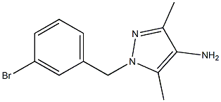 1-[(3-bromophenyl)methyl]-3,5-dimethyl-1H-pyrazol-4-amine,,结构式