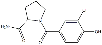 1-[(3-chloro-4-hydroxyphenyl)carbonyl]pyrrolidine-2-carboxamide,,结构式