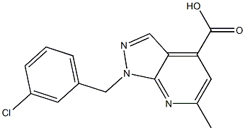 1-[(3-chlorophenyl)methyl]-6-methyl-1H-pyrazolo[3,4-b]pyridine-4-carboxylic acid Structure