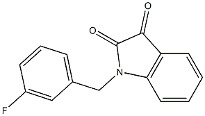 1-[(3-fluorophenyl)methyl]-2,3-dihydro-1H-indole-2,3-dione 化学構造式
