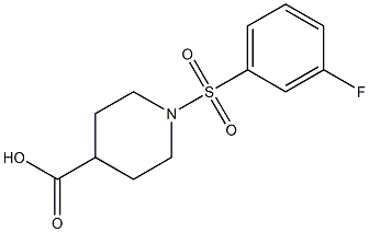 1-[(3-fluorophenyl)sulfonyl]piperidine-4-carboxylic acid,,结构式